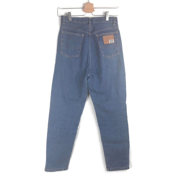 Vintage Leather Jeans Patchwork Crop Mom Denim XS - Picture 6 of 8